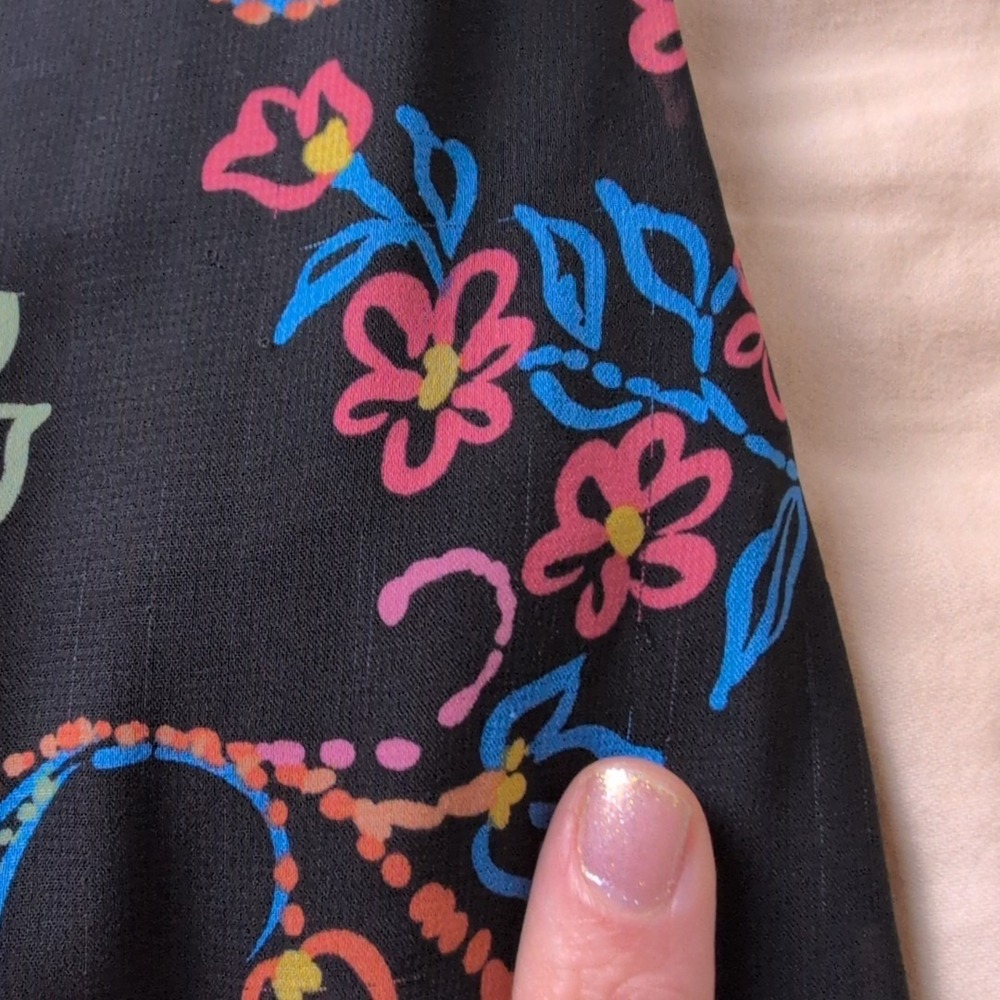 Slinky Brand Sleeveless Split Front Tunic Shirt Paisley Size 3xl Boho Flowy - Picture 5 of 5